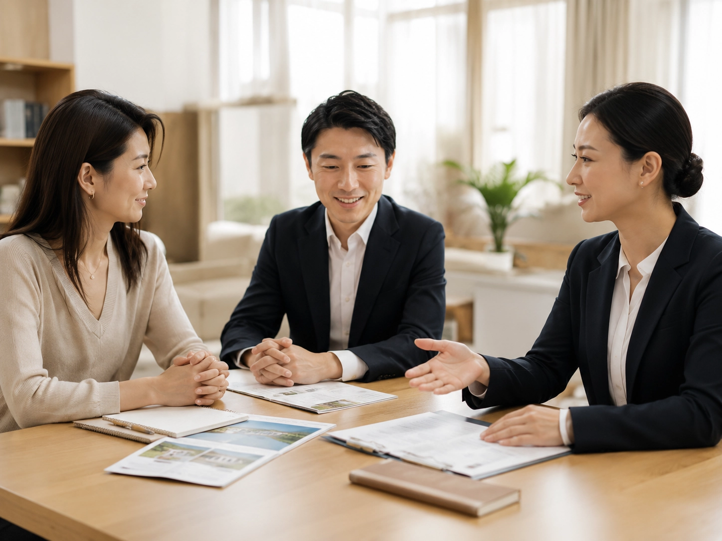 担当者と旅のプランについて相談する